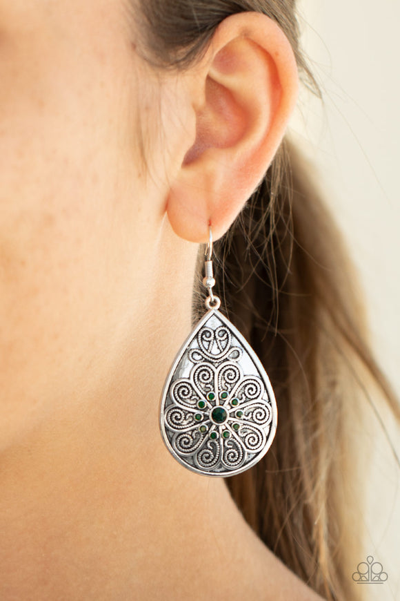 Banquet Bling - Green Earrings - Paparazzi Accessories