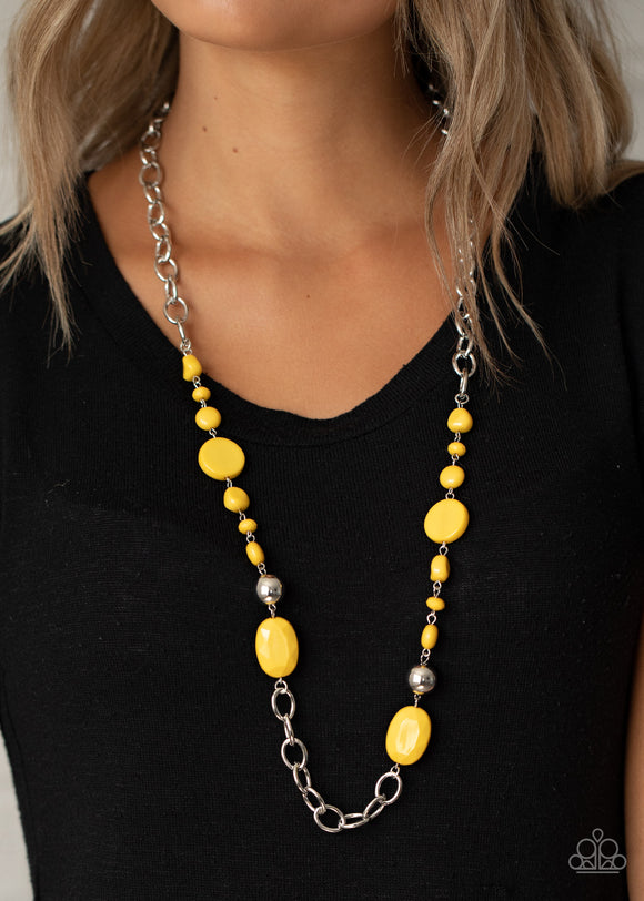 When I GLOW Up - Yellow Necklace - Paparazzi Necklace