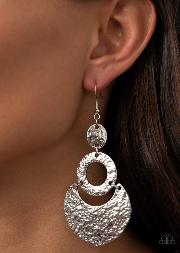Shimmer Suite - Silver Earrings - Paparazzi Accessories