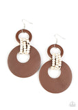 Beach Day Drama - Brown Earrings - Paparazzi Accessories 