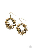 Try as I DYNAMITE - Brass Earrings - Paparazzi Accessories 