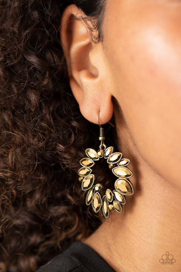 Try as I DYNAMITE - Brass Earrings - Paparazzi Accessories 