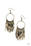 Let GRIT Be! - Brass Earrings - Paparazzi Accessories