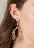 Serenely Shattered - Rose Gold Earrings - Paparazzi Accessories
