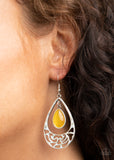 DEW You Feel Me? - Yellow Earrings - Paparazzi Accessories