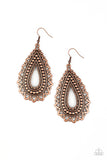 Texture Garden - Copper Earrings - Paparazzi Accessories