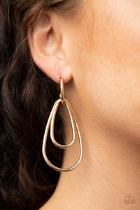 Droppin Drama - Gold Earrings - Paparazzi Accessories