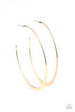 Flatlined - Gold Earrings - Paparazzi Accessories