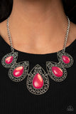 Opal Auras - Pink Necklace - Paparazzi Accessories
