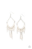 Party Planner Posh - White Earrings - Paparazzi Accessories