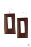 Totally Framed - Brown Earrings - Paparazzi Accessories