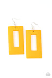 Totally Framed - Yellow Earrings - Paparazzi Accessories