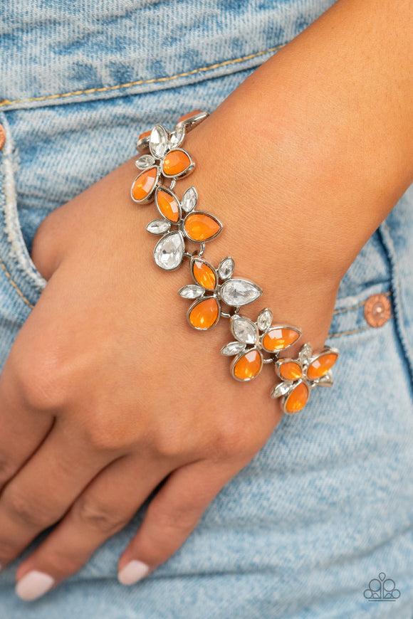 Ice Garden - Orange Bracelet - Paparazzi Accessories