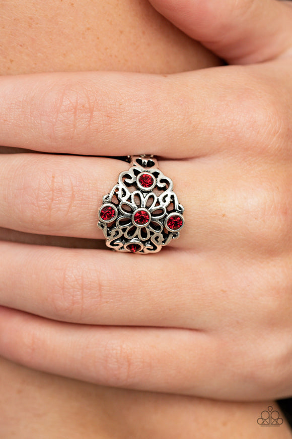 One DAISY At A Time - Red Ring - Paparazzi Accessories