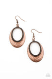 Tempest Texture - Copper Earrings - Paparazzi Accessories