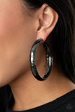 Check Out These Curves - Black Earrings - Paparazzi Accessories