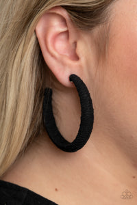 TWINE and Dine - Black Earrings - Paparazzi Accessories