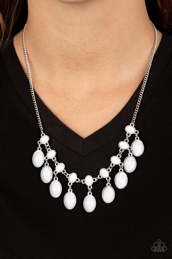 Lady of the POWERHOUSE - White Necklace - Paparazzi Accessories