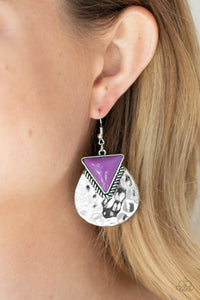 Road Trip Treasure - Purple Earrings - Paparazzi Accessories