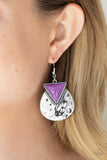 Road Trip Treasure - Purple Earrings - Paparazzi Accessories