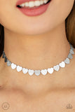 Playing HEART To Get - Silver Necklace - Paparazzi Accessories