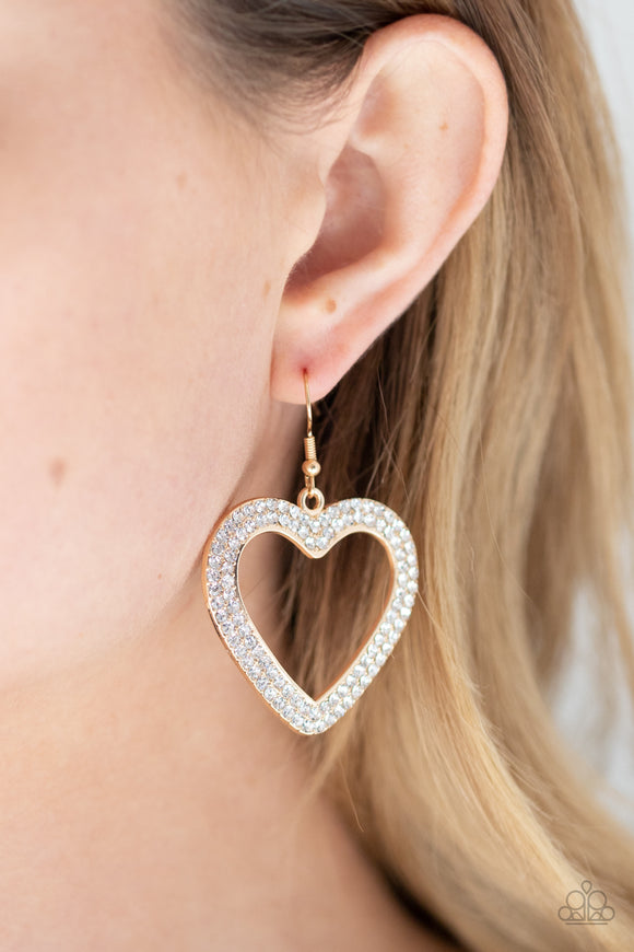 GLISTEN To Your Heart - Gold Earrings - Paparazzi Accessories