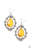 Icy Eden - Yellow Earrings - Paparazzi Accessories