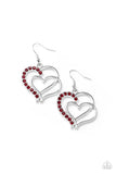Double The Heartache - Red Earrings - Paparazzi Accessories 