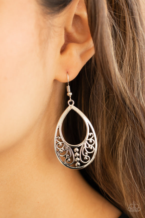 Stylish Serpentine - Silver Earrings - Paparazzi Accessories