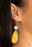 Jaw-Dropping Drama - Yellow Earrings - Paparazzi Accessories