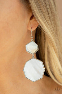 Vacation Glow - White Earrings - Paparazzi Accessories