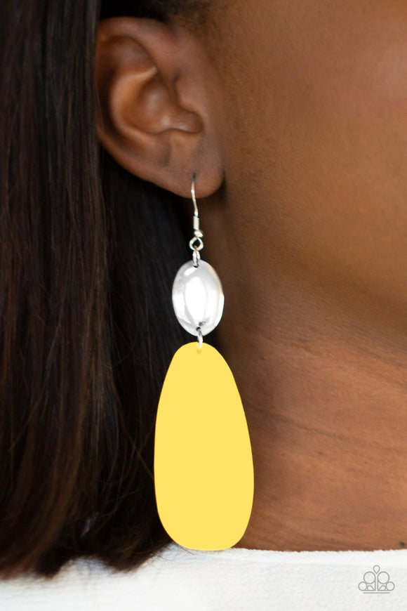 Vivaciously Vogue - Yellow Earrings - Paparazzi Accessories