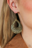 Flirtatiously Flourishing - Brass Earrings - Paparazzi Accessories