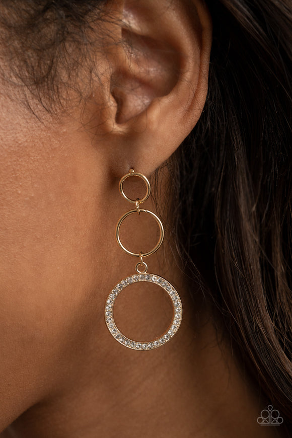 Rule-Breaking Radiance - Gold Earrings - Paparazzi Accessories