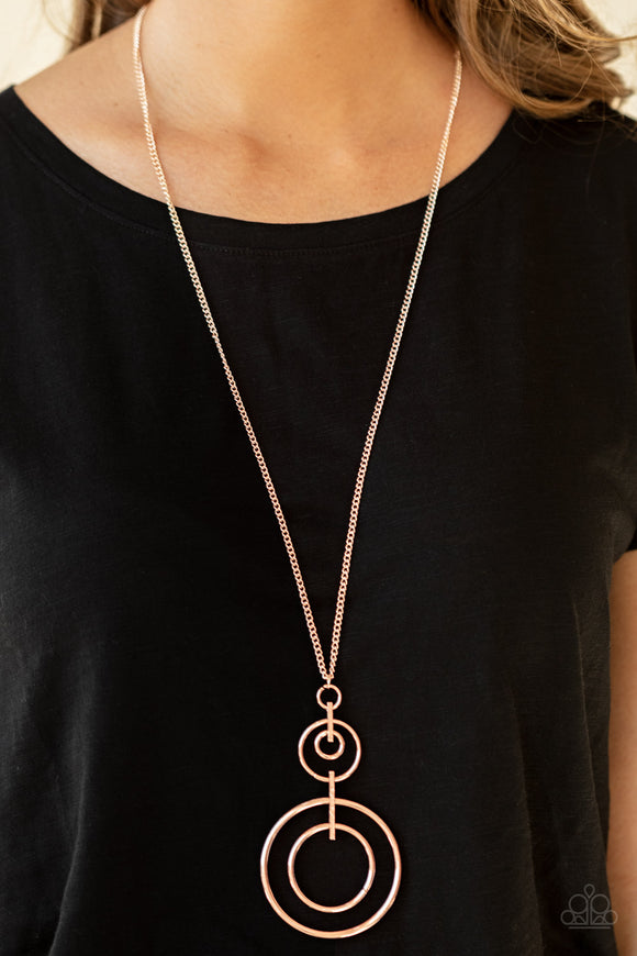 The Inner Workings - Rose Gold Necklace - Paparazzi Accessories