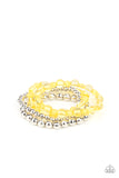 Delightfully Disco - Yellow Bracelet - Paparazzi Accessories