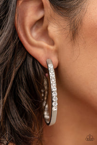 Borderline Brilliance - White Earrings - Paparazzi Accessories