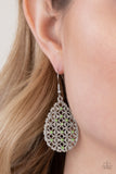 Glorious Gardens - Green Earrings - Paparazzi Accessories