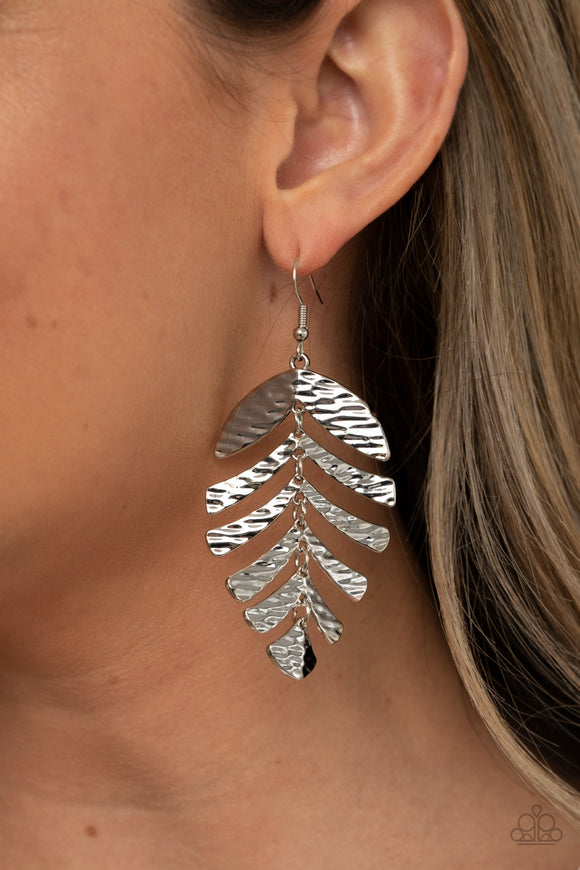 Palm Lagoon - Silver Earrings - Paparazzi Accessories