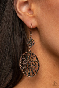 Mandala Eden - Copper Earrings - Paparazzi Accessories