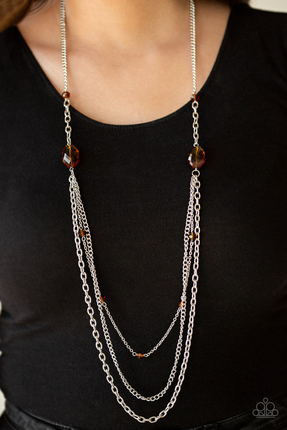 Dare to Dazzle - Brown Necklace - Paparazzi Accessories