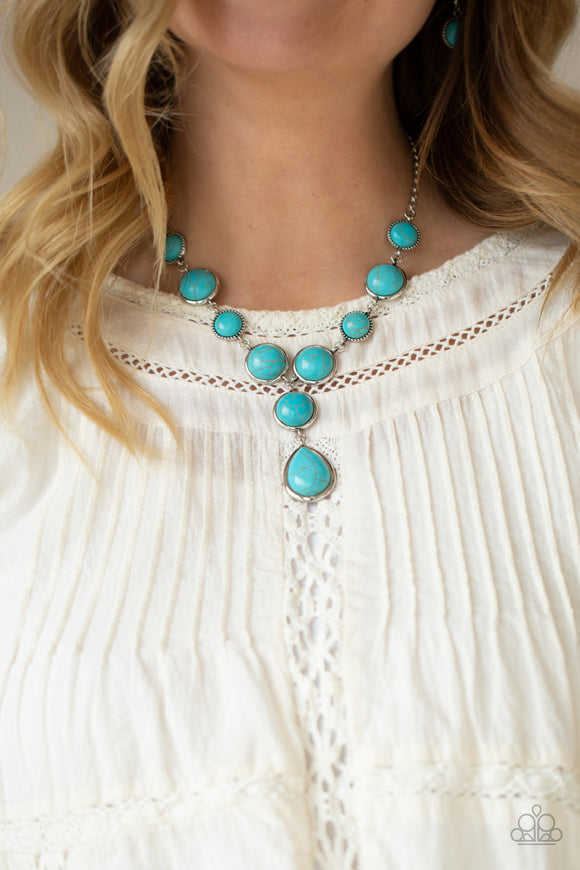 Terrestrial Trailblazer - Blue Necklace - Paparazzi Accessories
