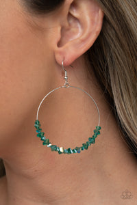 Glimmering Go-Getter - Green Earrings - Paparazzi Accessories