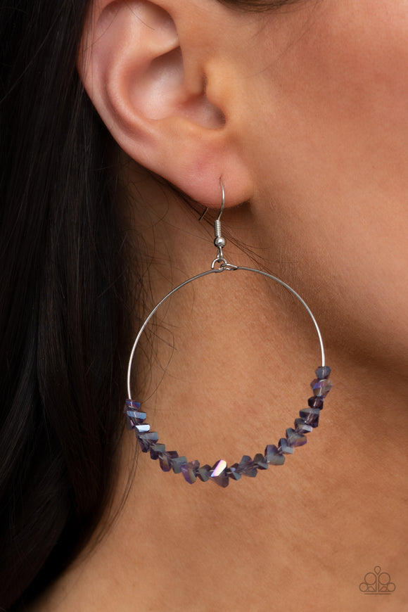 Glimmering Go-Getter - Purple Earrings - Paparazzi Accessories
