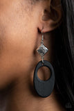 Retro Reveal - Black Earrings - Paparazzi Accessories