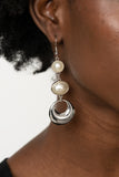 Bubbling To The Surface - White Earrings - Paparazzi Accessories