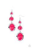 Retro Reality - Pink Earrings - Paparazzi Accessories