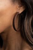 Leather-Clad Legend - Brown Earrings - Paparazzi Accessories