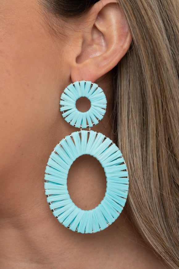 Foxy Flamenco - Blue Earrings - Paparazzi Accessories