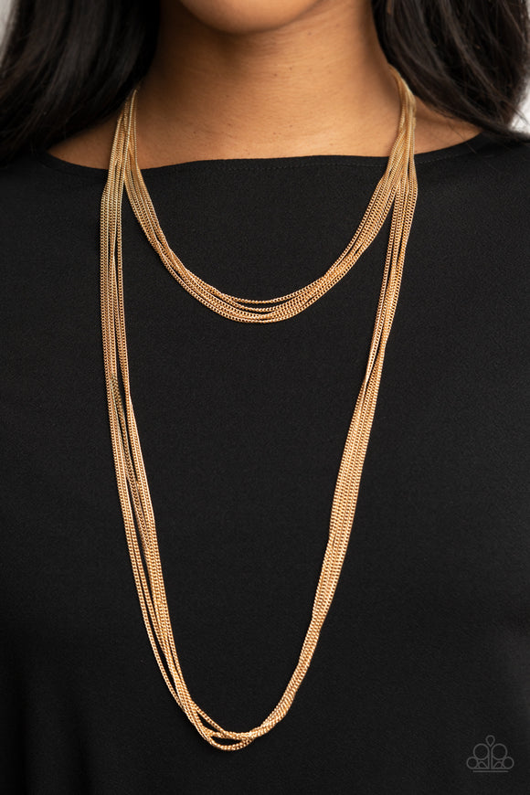Save Your TIERS - Gold Necklace - Paparazzi Accessories